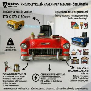Efsanevi Tasarım- Chevrolet Klasik Araba Masa – Ofis, Cafe ve Galeri İçin Özel Üretim - Görsel 2