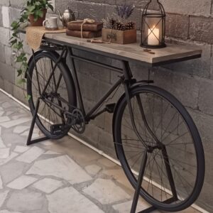 Endüstriyel Tasarım Bisiklet Konsol & Dresuar- Masif Ahşap Tabla ve Metalin Şıklığı 180 cm - Görsel 3