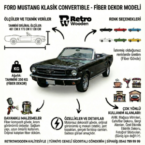 Fiber Ford Mustang Dekoratif Araç- Orijinal Boyutlarda Efsanevi Tasarım - Görsel 2