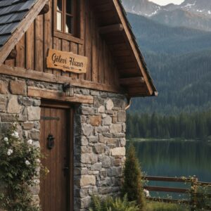 Kişiye Özel Retro Ahşap Tabela - El Yapımı Doğal Kütük İsimlik - Görsel 4