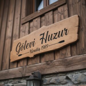 Kişiye Özel Retro Ahşap Tabela - El Yapımı Doğal Kütük İsimlik - Görsel 1