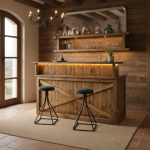 Modern Masif Ahşap Resepsiyon ve Karşılama Bankosu – Özel Tasarım & Led Aydınlatmalı - Görsel 3