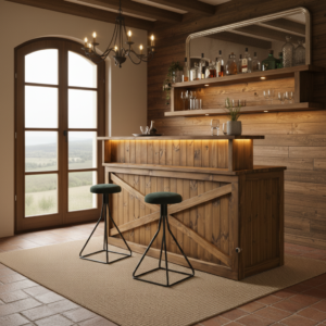 Modern Masif Ahşap Resepsiyon ve Karşılama Bankosu – Özel Tasarım & Led Aydınlatmalı - Görsel 5