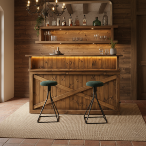 Modern Masif Ahşap Resepsiyon ve Karşılama Bankosu – Özel Tasarım & Led Aydınlatmalı - Görsel 1