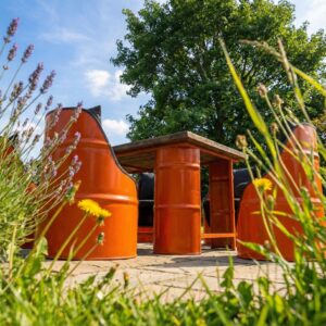 Retro Wooden Endüstriyel Tasarım Varil Masa Sandalye Takımı – Özel Renk ve Logo Seçenekli - Görsel 6