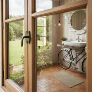 Retrowooden Bisiklet Tasarımlı Masif Ahşap Lavabo Ünitesi | Endüstriyel & Rustik Banyo Tezgahı - Görsel 6