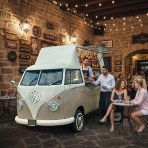 Retrowooden Volkswagen Minibüs Büfe- Klasik Zarafetle Mobil İşletmenizi Büyütün - Görsel 4