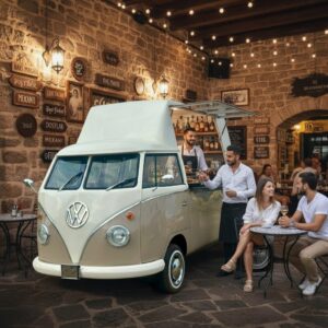 Retrowooden Volkswagen Minibüs Büfe- Klasik Zarafetle Mobil İşletmenizi Büyütün - Görsel 5