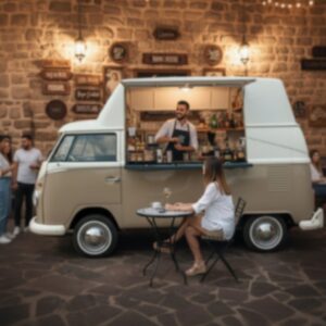 Retrowooden Volkswagen Minibüs Büfe- Klasik Zarafetle Mobil İşletmenizi Büyütün - Görsel 1