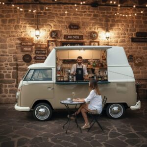 Retrowooden Volkswagen Minibüs Büfe- Klasik Zarafetle Mobil İşletmenizi Büyütün - Görsel 7