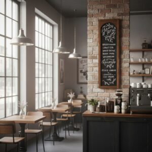 Rustik Ahşap Çerçeveli Duvar Menü Tahtası - Kolay Silinebilir ve Kurulumlu Şık Yazı Panosu - Görsel 6