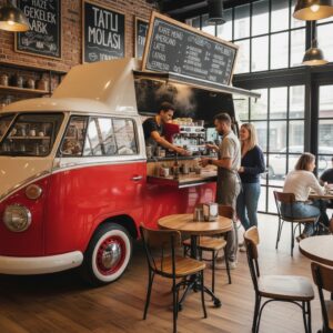 Satılık Nostaljik VW T2 Fiber Büfe Aracı ve Food Truck – Özel Tasarım Mobil Dükkanınız - Görsel 8