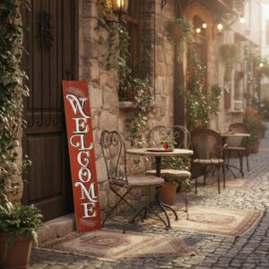 Welcome Ahşap Tabela – Dekoratif ve Rustik Karşılama Panosu - Görsel 4