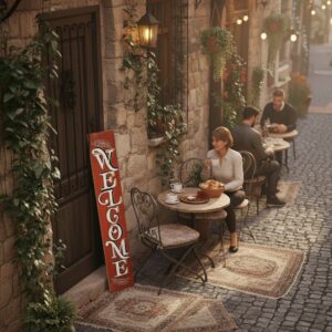 Welcome Ahşap Tabela – Dekoratif ve Rustik Karşılama Panosu - Görsel 6