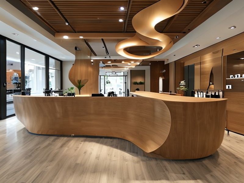Geniş Lobi İçin Fiyatı Etkileyen Büyük U ve L Tipi Ahşap Bankolar